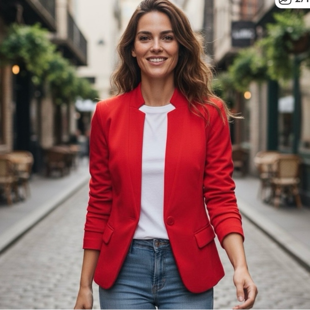 Gibson Notch Collar blazer, Red